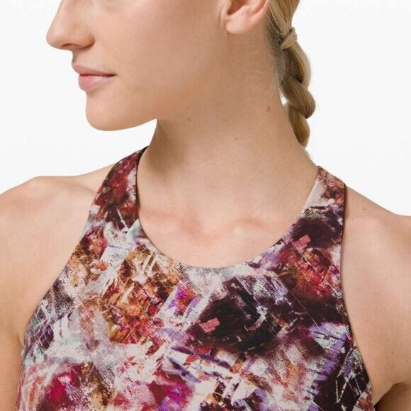 LULULEMON Wunder Train Long-Line Bra Medium Support Sz 6 Urbantricity Multi - Picture 2 of 8